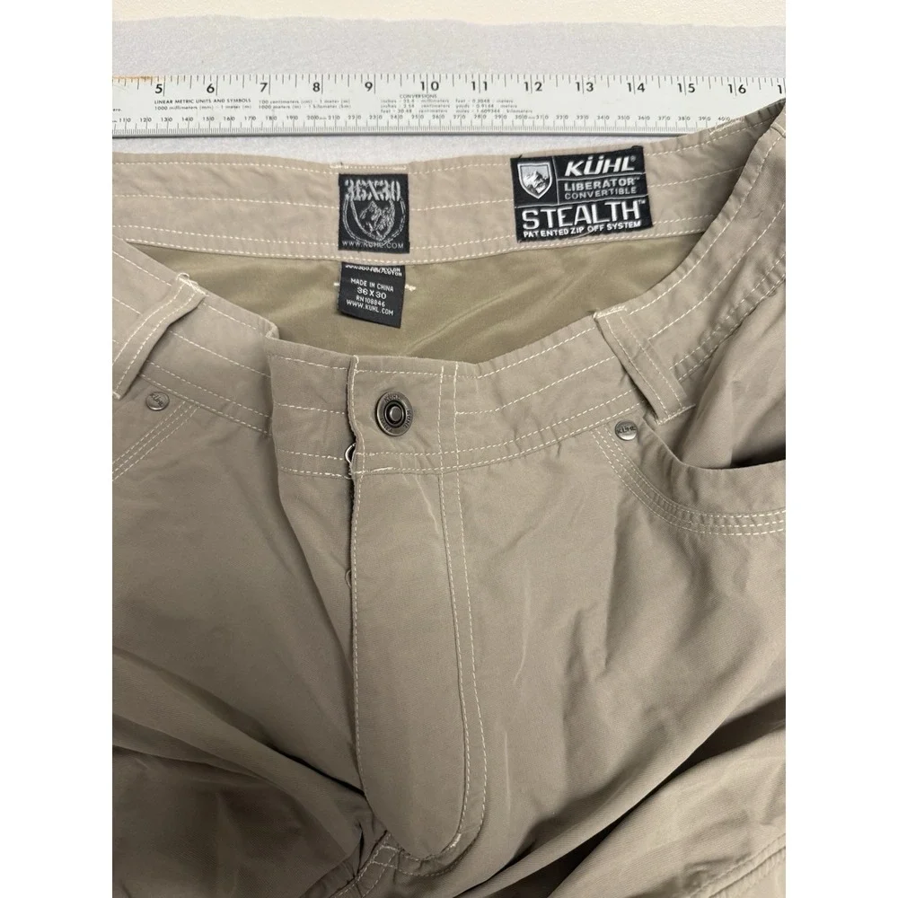 Kuhl Liberator Convertible Stealth Pants Green Khaki Size 36 x 30 Zip Off Hiking - Picture 3 of 10